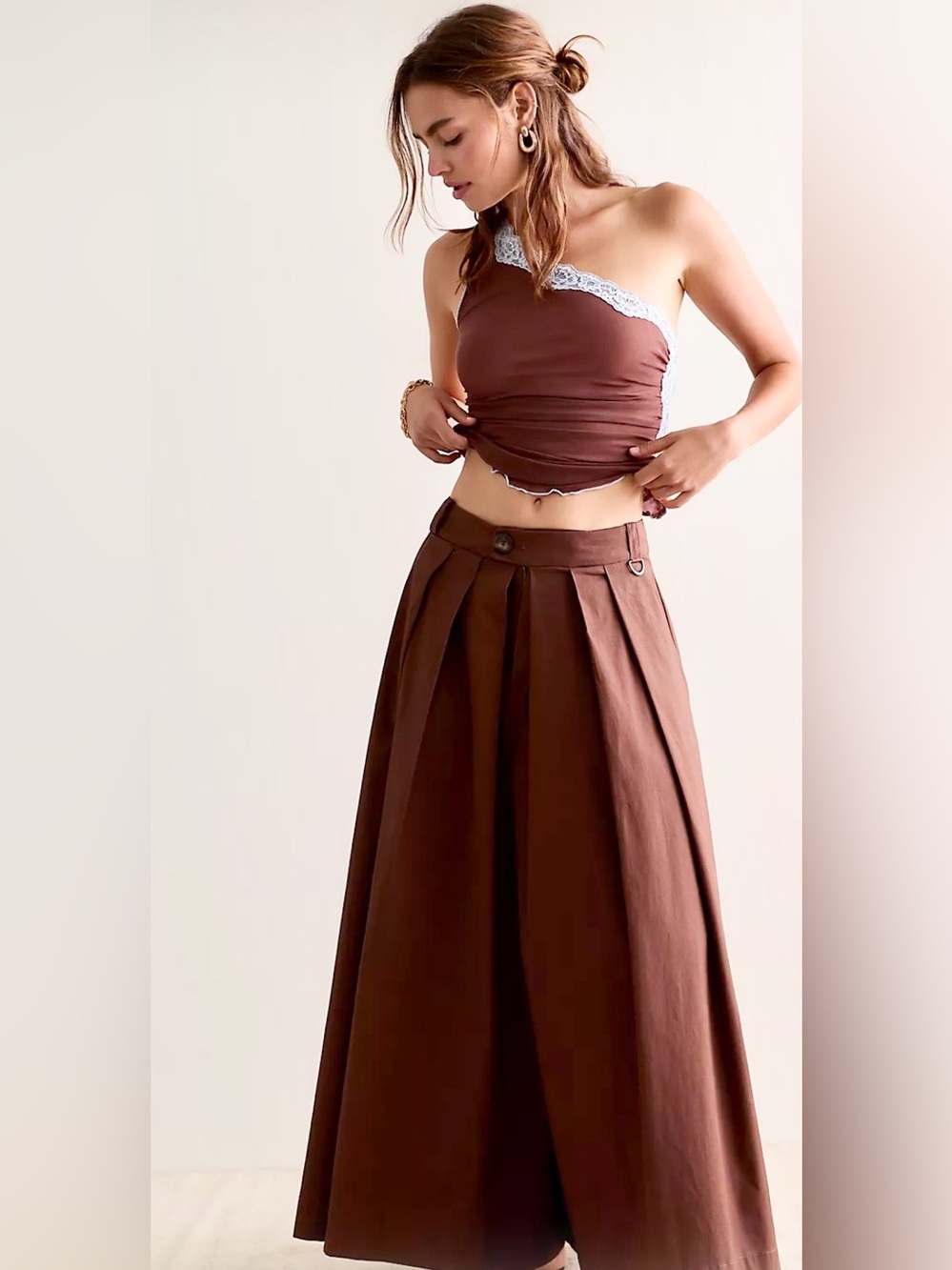 NWT FREE PEOPLE INTIMATELY SEE THRU YOU CAMI DARLING COCOA COMBO
